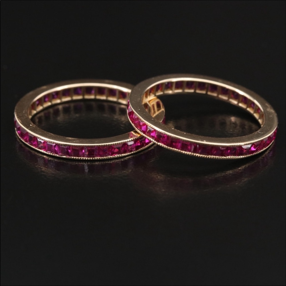 Ruby 14K Gold eternity rings